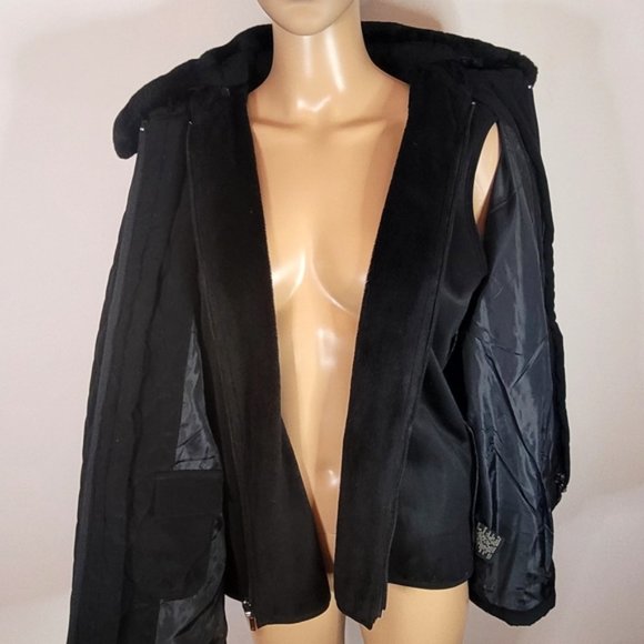 Vintage Lady Hathaway Faux Fur Detachable Gilet Coat - Size M - Picture 5 of 12